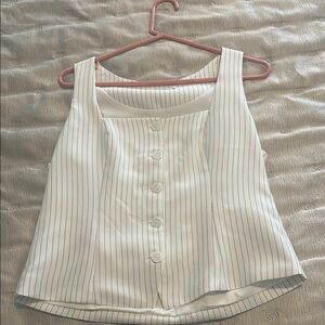 Abercrombie & Fitch White Sleeveless Bustier Tank Top